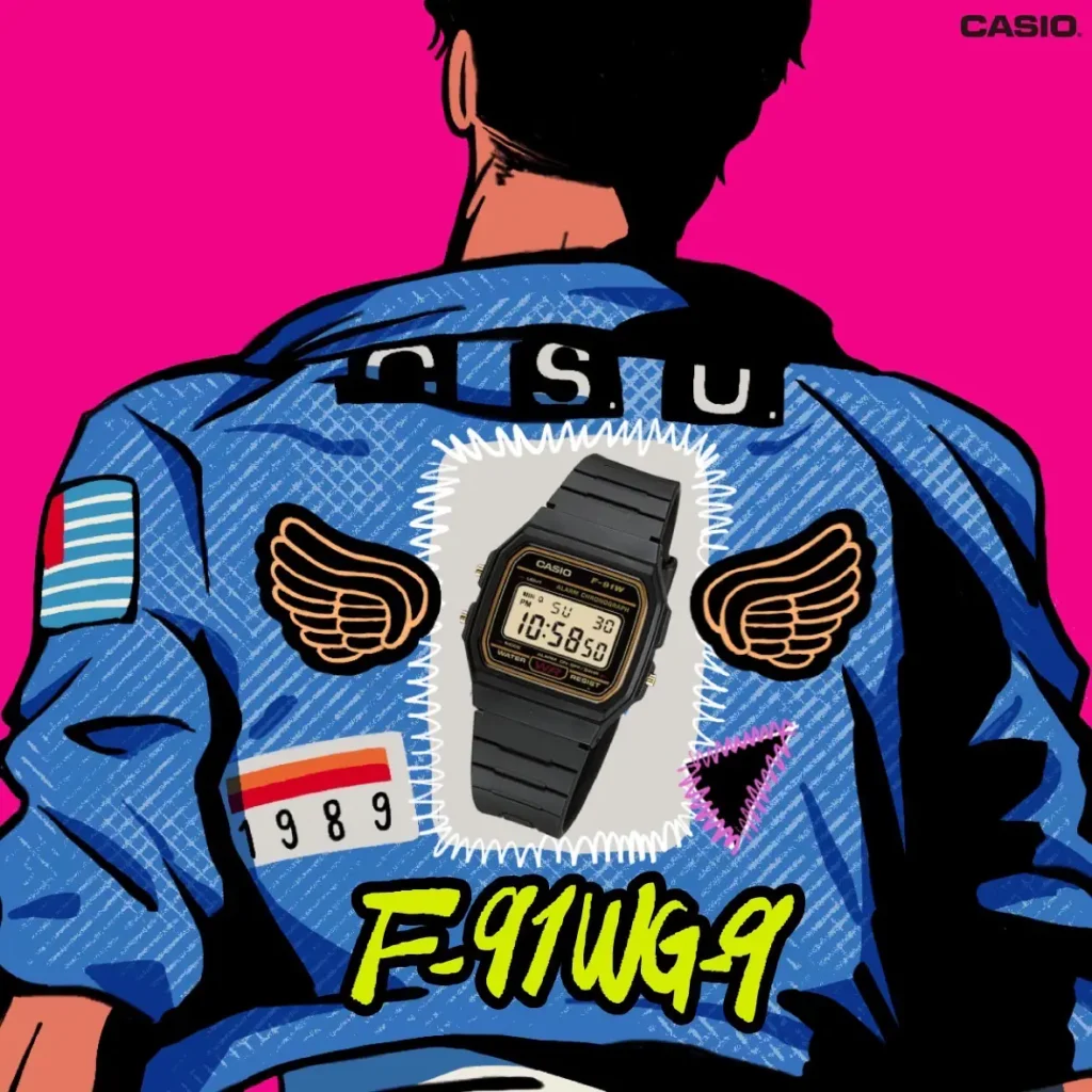 นาฬิกาข้อมือ Casio F-91W ดิจิตอลสีดำ ทอง ดีไซน์เรโทรสุดคลาสสิก