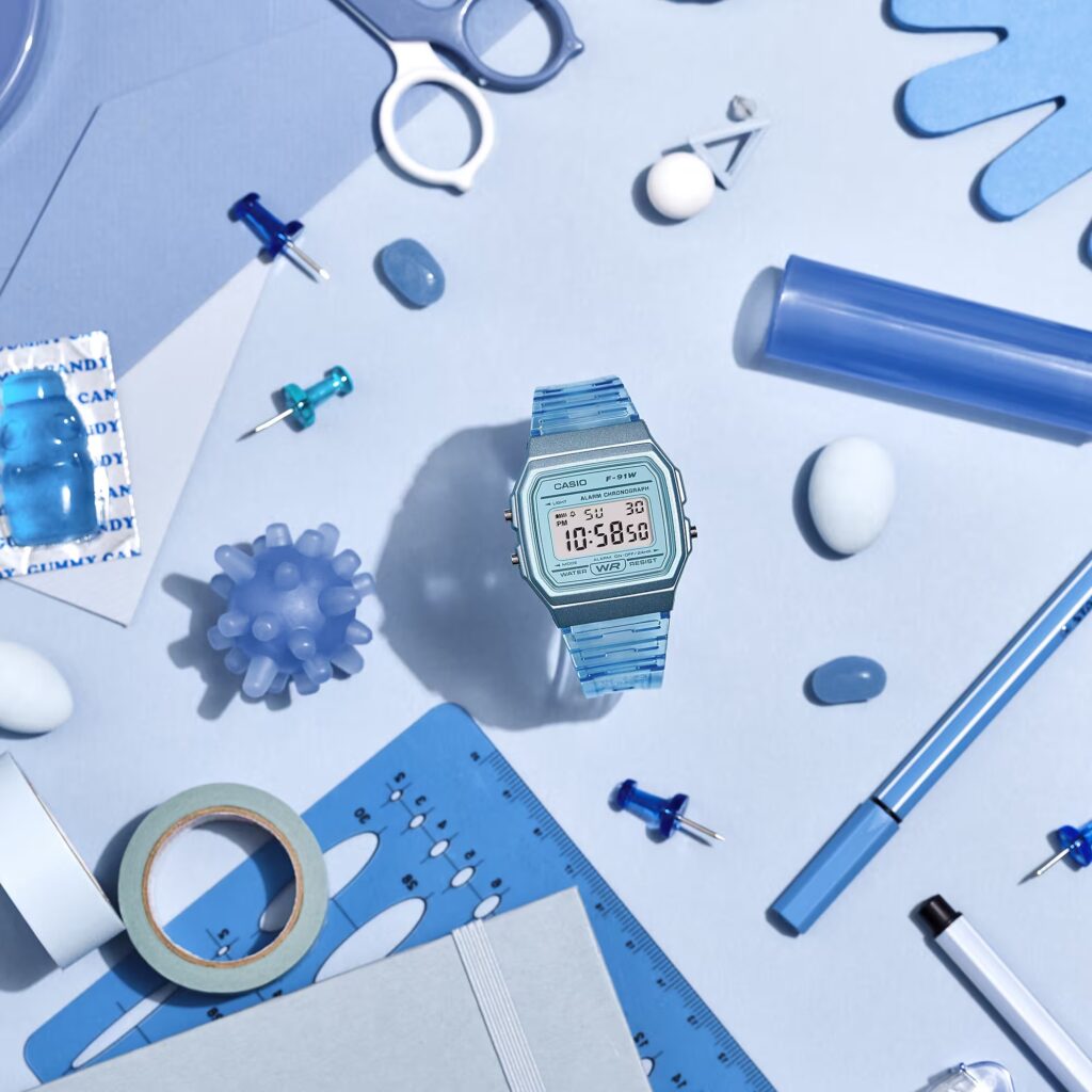 Casio F-91WS นาฬิกาดิจิตอลใสสำหรับผู้หญิงและผู้ชาย ยูนิเซ็กส์
