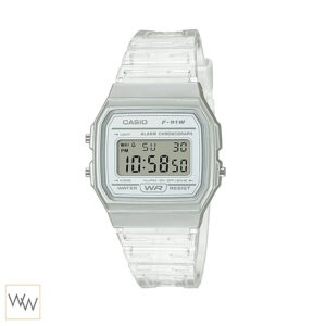 นาฬิกาข้อมือ Casio F-91WS-7 สีใส สีพาสเทลเรซินใส สไตล์แฟชั่น