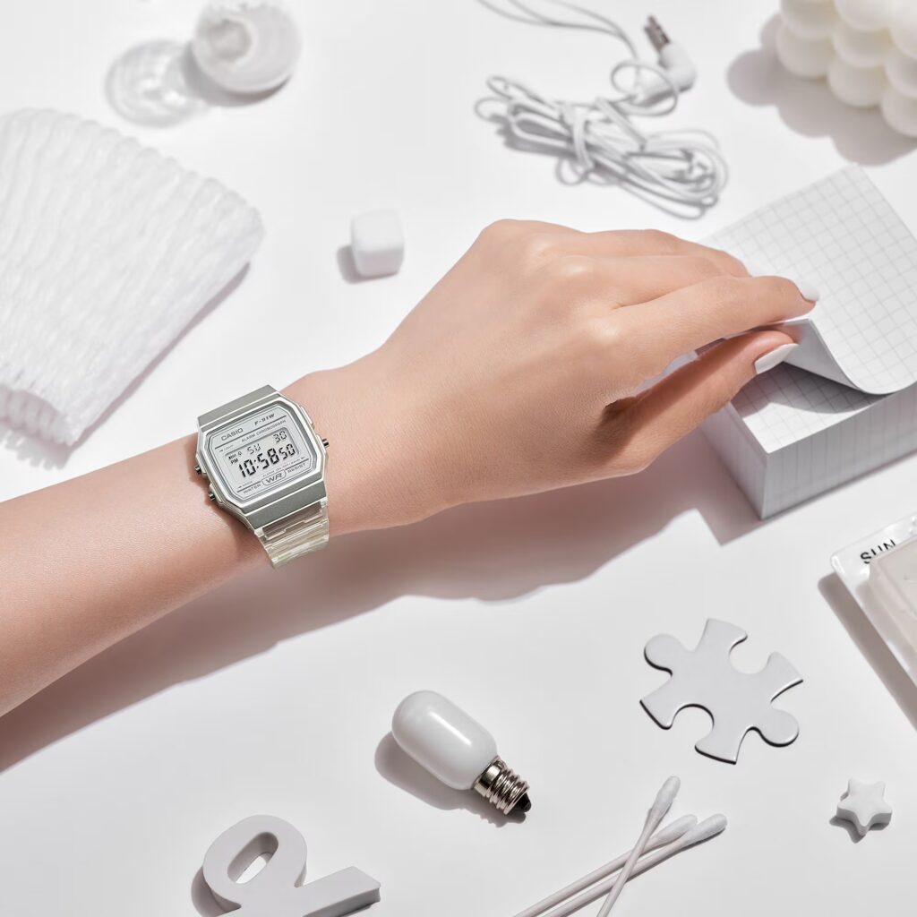 Casio F-91WS นาฬิกาดิจิตอลใสสำหรับผู้หญิงและผู้ชาย ยูนิเซ็กส์