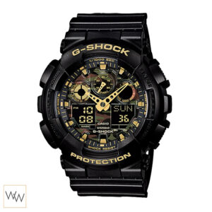GA-100CF-1A9DR สีดำทอง หน้าปัดลายพรางทอง