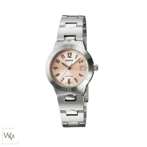 นาฬิกาผู้หญิง Casio รุ่น LTP-1241D-4A3 หน้าปัดสีส้มพาสเทล สแตนเลสเต็มตัว ดีไซน์คลาสสิกสวมใส่ได้ทุกโอกาส