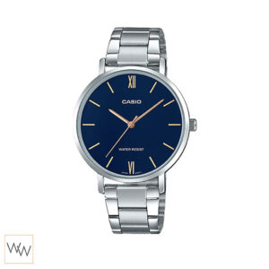 นาฬิกา Casio ผู้หญิง รุ่น LTP-VT01D-2B หน้าปัดน้ำเงิน สายสแตนเลส
