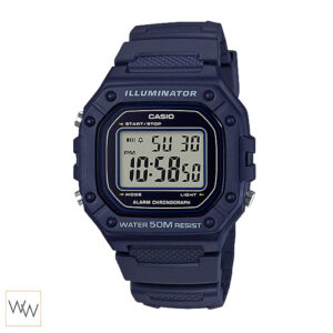นาฬิกา Casio W-218H-2AV สีน้ำเงิน หน้าปัดดิจิตอล