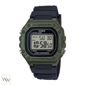 นาฬิกา Casio W-218H-3AVDF สีเขียว ดำ หน้าปัดดิจิตอล