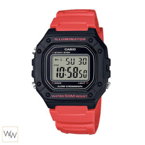 นาฬิกา Casio W-218H-4BV สายสีแดง หน้าปัดดิจิตอล