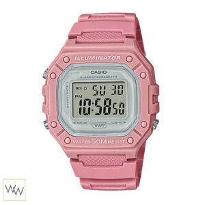 Casio W-218HC-4AV ดิจิตอล สีชมพู รุ่นใหม่ กันน้ำ 50 เมตร