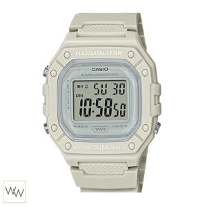 Casio W-218HC-8AV ดิจิตอล สีขาว รุ่นใหม่ กันน้ำ 50 เมตร
