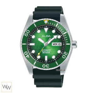 ALBA AL4441X หน้าปัดลายแมนต้าเรย์ สายยางสีดำ