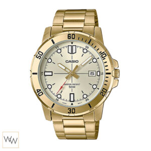 นาฬิกา Casio MTP‑VD01G‑9EVUDF ตัวเรือนและสายสีทอง