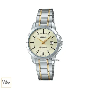 นาฬิกา Casio LTP-V004SG-9AUDF สายสแตนเลสสองกษัตริย์หน้าปัดสีทอง