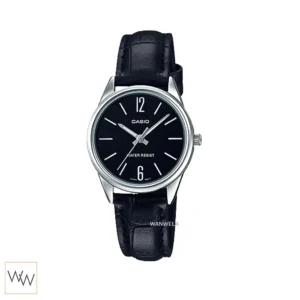 นาฬิกา Casio LTP-V005L-1BUDF สายหนังสีดำหน้าปัดดำ