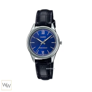 นาฬิกา Casio LTP-V005L-2BUDF สายหนังสีดำและหน้าปัดสีน้ำเงิน