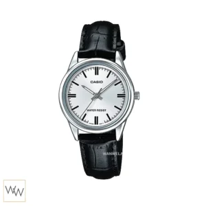 นาฬิกา Casio LTP-V005L-7AUDF สายหนังสีดำหน้าปัดเงิน