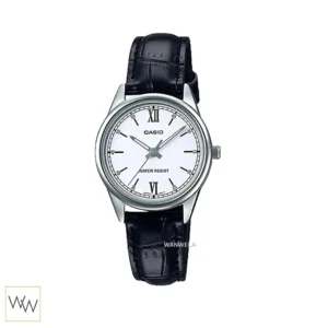 นาฬิกา Casio LTP-V005L-7B2UDF สายดำ หน้าปัดขาว