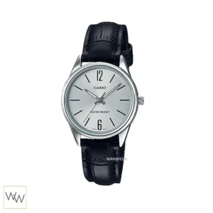 นาฬิกา Casio LTP-V005L-7BUDF สายหนังสีดำหน้าปัดสีเงิน