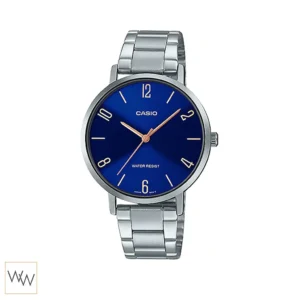นาฬิกา Casio ผู้หญิง LTP-VT01D-2B2UDF หน้าปัดน้ำเงิน สายสแตนเลส