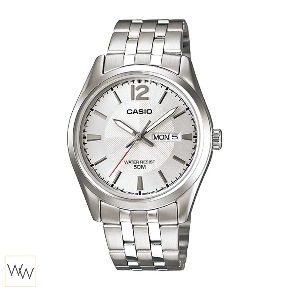 นาฬิกา Casio ผู้ชาย MTP-1335D-7AVDF หน้าปัดเงิน หลักบอกเวลาสีเงิน สายสแตนเลส