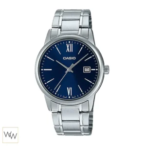 นาฬิกา Casio ผู้ชาย MTP-V002D-2B3UDF สายสแตนเลสสีเงินหน้าปัดสีน้ำเงิน