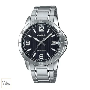นาฬิกา Casio MTP-V004D-1B2UDF สายเงินหน้าปัดดำ