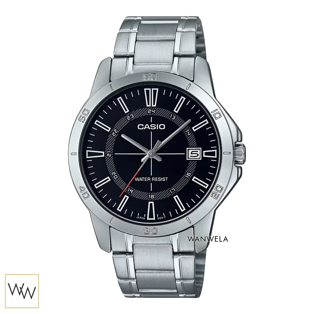 นาฬิกา Casio MTP-V004D-1CUDF สีเงินหน้าปัดดำ