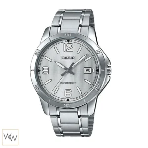 นาฬิกา Casio MTP-V004D-7B2UDF สายเงินหน้าปัดเงิน