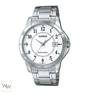 นาฬิกา Casio MTP-V004D-7BUDF สายเงินหน้าปัดขาว