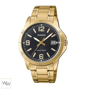 นาฬิกา Casio MTP-V004G-1BUDF สายทองหน้าปัดดำหลักทอง
