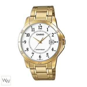 นาฬิกา Casio MTP-V004G-7BUDF สายทองหน้าปัดขาว