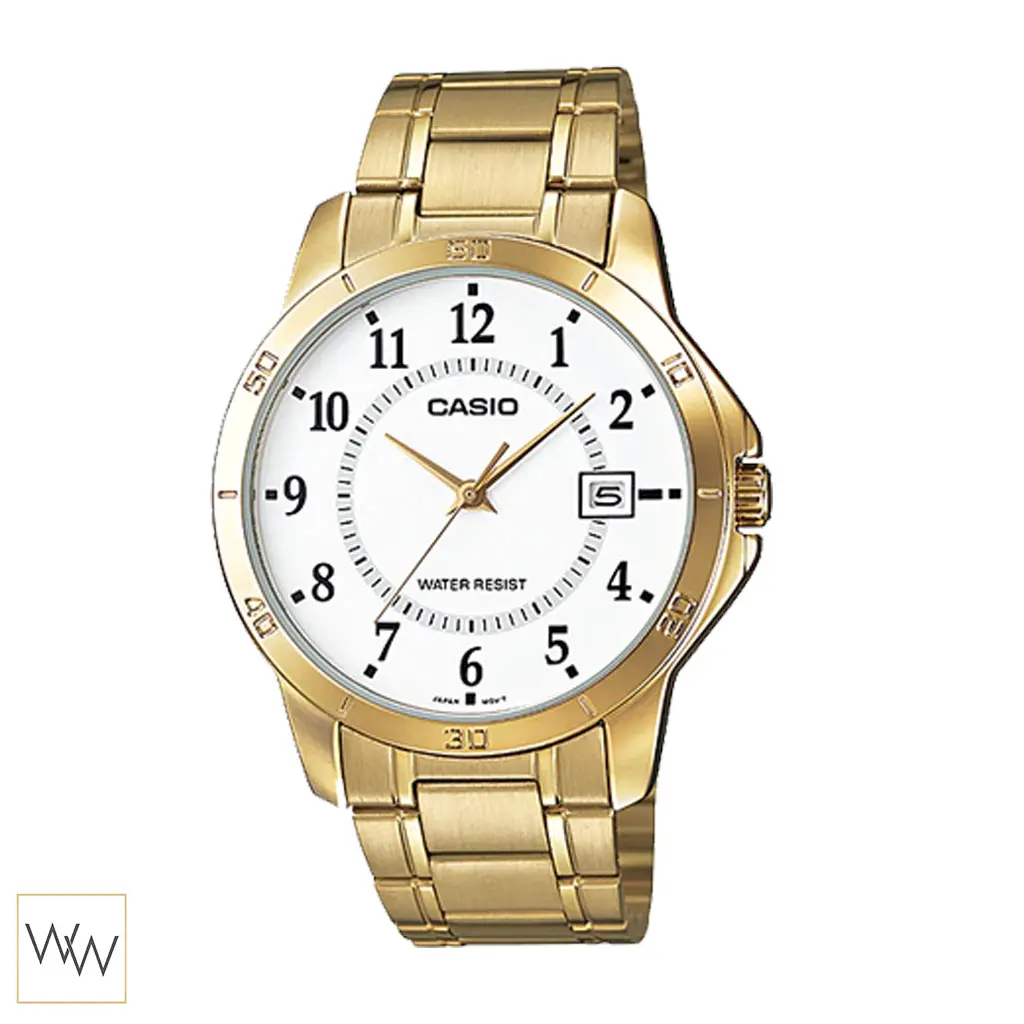 นาฬิกา Casio MTP-V004G-7BUDF สายทองหน้าปัดขาว
