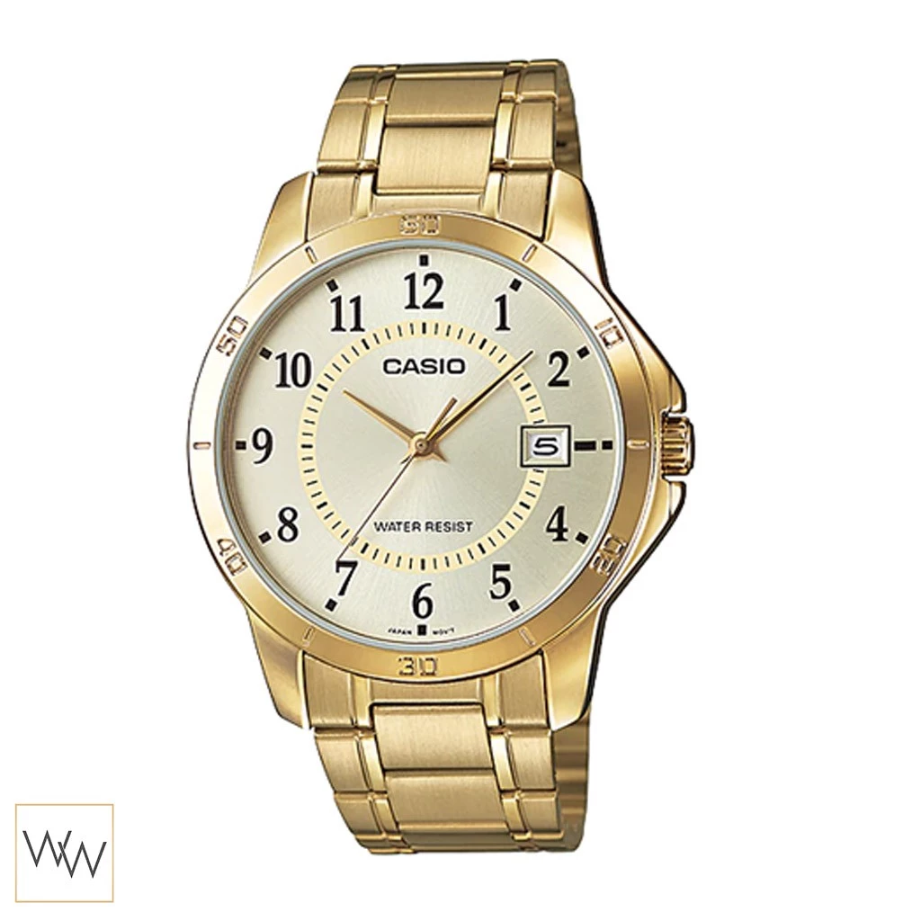 นาฬิกา Casio MTP-V004G-9BUDF สีทองหน้าปัดทอง