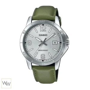 นาฬิกา Casio MTP-V004L-3BUDF ของแท้ สายหนังสีเขียว
