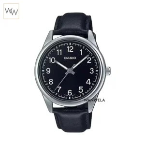 นาฬิกา Casio MTP-V005L-1B4UDF หน้าปัดสีดำสายหนังสีดำ