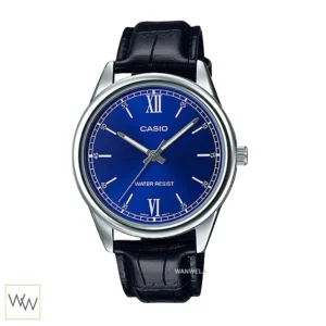 นาฬิกา Casio MTP-V005L-2BUDF หน้าปัดสีน้ำเงินสายหนังสีดำ