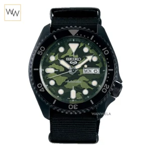 นาฬิกา Seiko 5 Sports SRPJ37K1 Automatic หน้าปัดสีเขียวลายพรางสายไนลอน