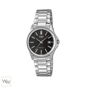นาฬิกา Casio ผู้หญิง LTP-1183A-1ADF สายสแตนเลส หน้าปัดสีดำ