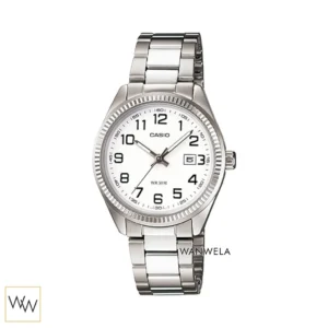 นาฬิกา Casio ผู้หญิง LTP-1302D-7BVDF หน้าปัดสีขาว หลักตัวเลข มีช่องบอกวันที่ กันน้ำ 50 เมตร