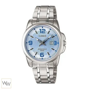 นาฬิกา Casio ผู้หญิง LTP-1314D-2AVDF สายสแตนเลสสีเงิน หน้าปัดฟ้า
