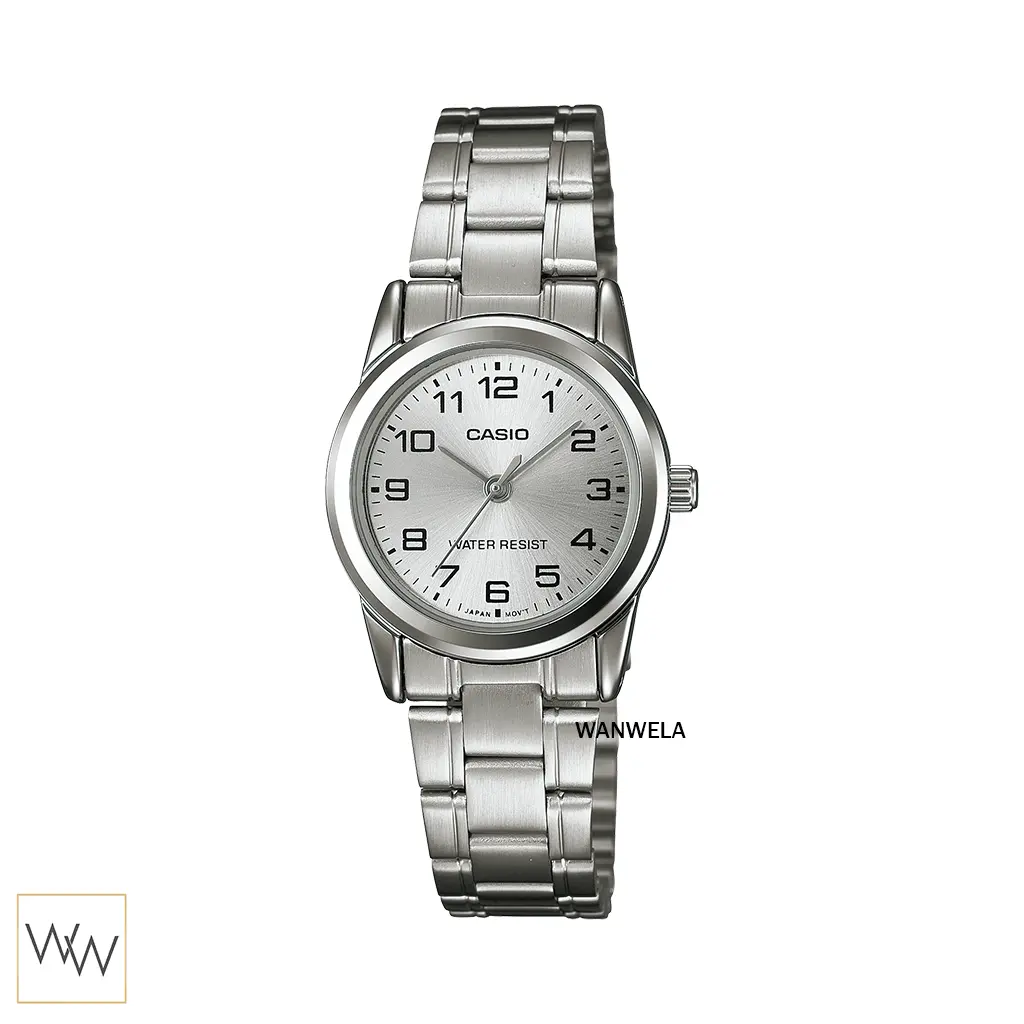 นาฬิกา Casio ผู้หญิง LTP-V001D-7BUDF สายสแตนเลสสีเงิน