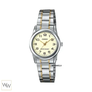 นาฬิกา Casio ผู้หญิง LTP-V001SG-9BUDF สายสองกษัตริย์ หน้าปัดทอง