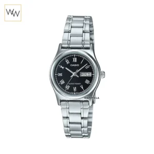 นาฬิกา Casio ผู้หญิง LTP-V006D-1BUDF สายสแตนเลส หน้าปัดดำเลขโรมัน