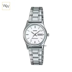 นาฬิกา Casio ผู้หญิง LTP-V006D-7B2UDF สายสแตนเลส หน้าปัดขาวหลักขีด