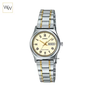 นาฬิกา Casio ผู้หญิง LTP-V006SG-9BUDF สายสองกษัตริย์ หน้าปัดทองเลขโรมัน