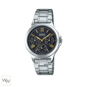 นาฬิกา Casio ผู้หญิง LTP-V300D-1A2UDF หน้าปัดดำ หลักทอง