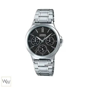 นาฬิกา Casio ผู้หญิง LTP-V300D-1AUDF สายสแตนเลส หน้าปัดสีดำ