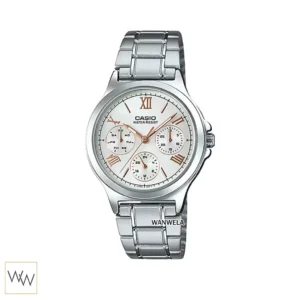นาฬิกา Casio ผู้หญิง LTP-V300D-7A2UDF หน้าปัดเงิน หลักโรสโกลด์