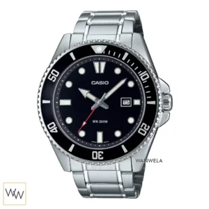 นาฬิกา Casio ผู้ชาย MDV-107D-1A1VDF สายสแตนเลส หน้าปัดดำ สไตล์สปอร์ต