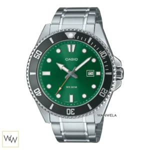 นาฬิกา Casio ผู้ชาย MDV-107D-3A2VDF สายสแตนเลส หน้าปัดเขียว ขอบดำ