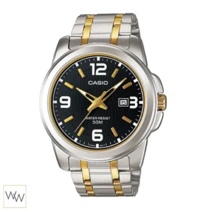 นาฬิกา Casio ผู้ชาย MTP-1314SG-1AVDF สายสองกษัตริย์ หน้าปัดสีดำ