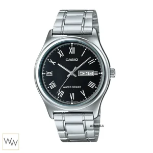 นาฬิกา Casio ผู้ชาย MTP-V006D-1BUDF สายสแตนเลส หน้าปัดดำเลขโรมัน
